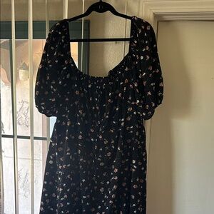 SHEIN Black Floral Long Sleeve Dress